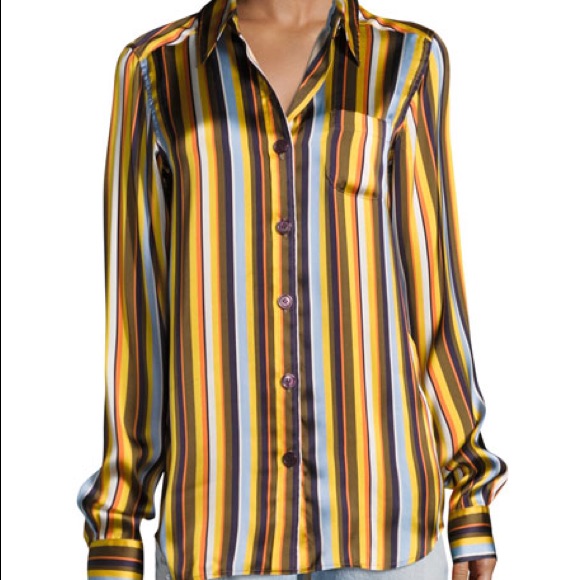 Acne Studios Buse Striped Satin Blouse